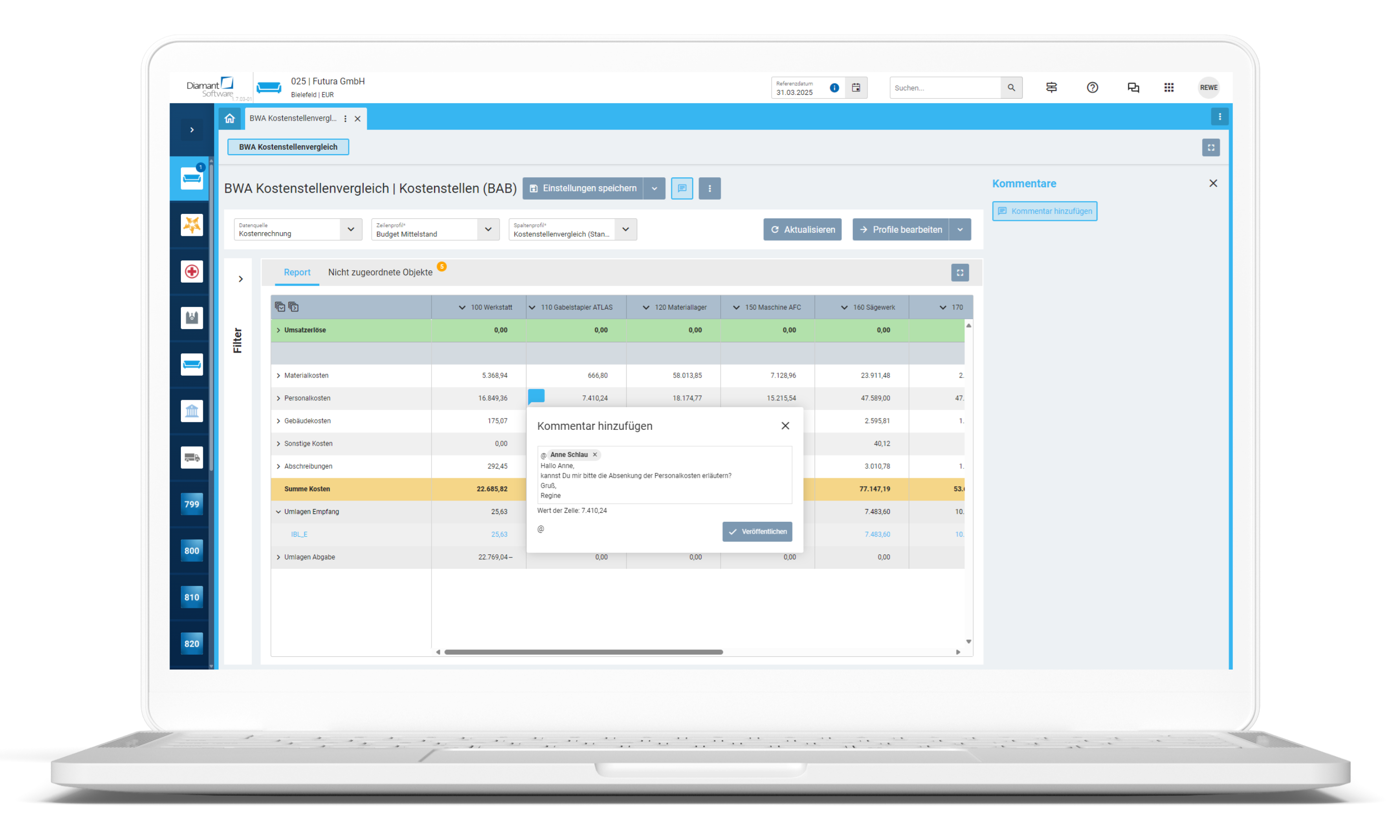 Diamant/4 Business Reporting mit Kommentarfunktion