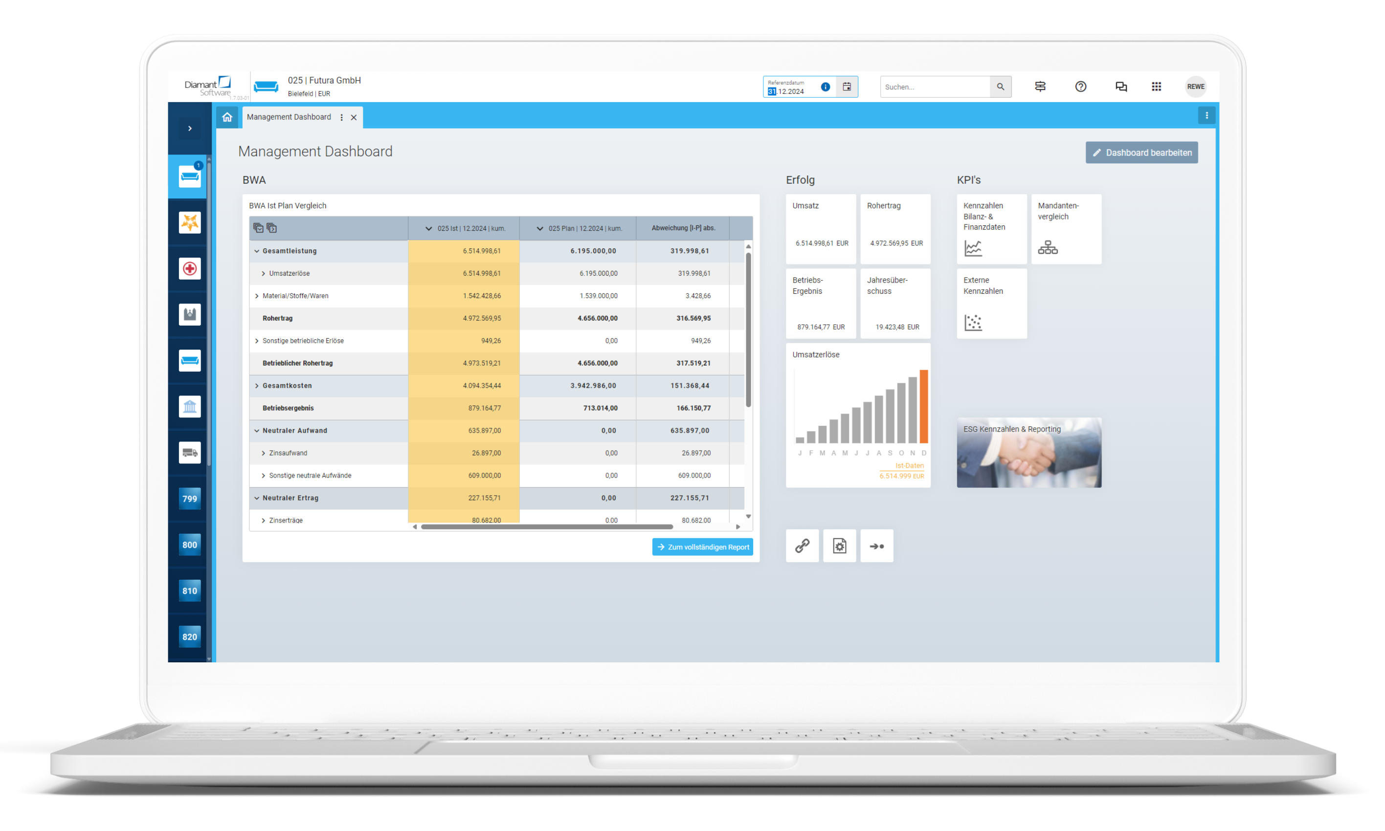 Diamant/4 Management-Dashboard