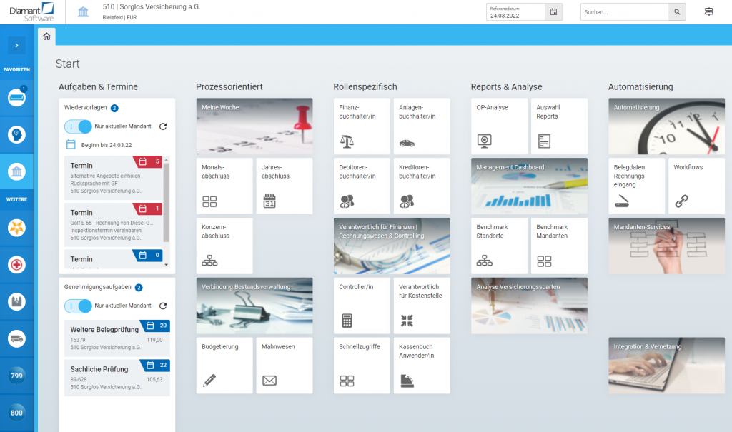 Diamant/4 Dashboard für Versicherer