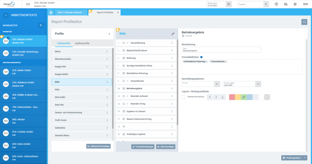 Business Reporting: Einfach Reportings in Diamant/4 selbst zusammenstellen